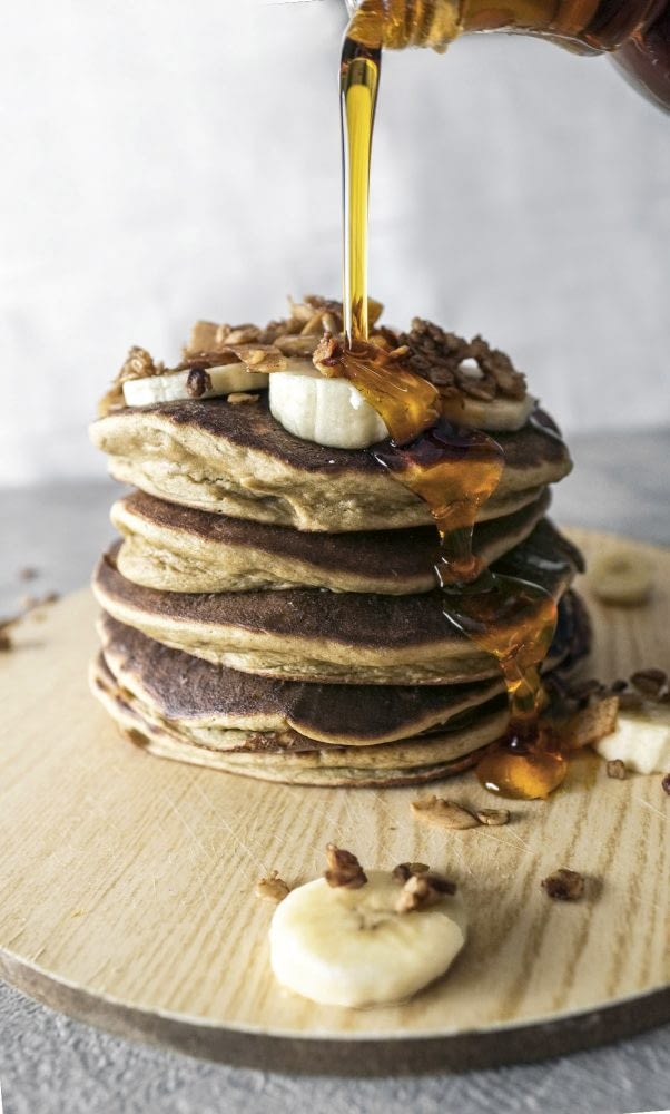 Reduced Carb Banana Protein Pancakes Gf